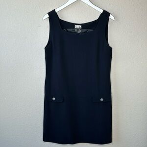 Vintage DKNY Navy Jumper Shift Dress Size 8